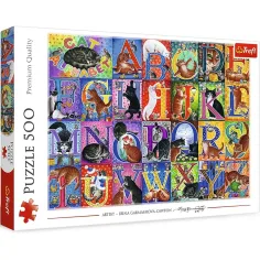 Puzzle dell'alfabeto con gatti da 500 pezzi - Trefl