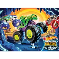 Puzzle Hot Wheels Monster Trucks: Gara Lampo da 24 pezzi, 35 x 25 cm - Lisciani immagine 2