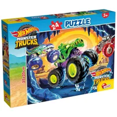 Puzzle di 24 pezzi dei camion mostro Hot Wheels 35x25cm - Lisciani