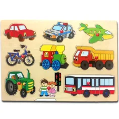 Puzzle di forme veicolari in legno
