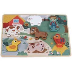 Puzzle di incastro a forma di fattoria in legno set da 7 pezzi