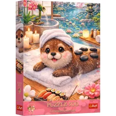 Puzzle di qualità Premium plus da 500 pezzi con lontra sorridente - Trefl immagine 1