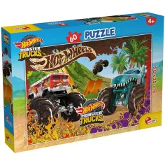 Puzzle Hot Wheels Monster trucks 60 pezzi 50x35cm - Lisciani