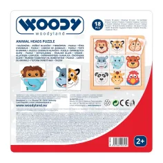 Puzzle in legno con testa di animale Safari Montessori - Woodyland immagine 2