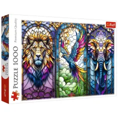 Puzzle in vetro colorato con animali 1000 pezzi - Trefl immagine 1