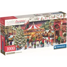 Puzzle panoramico di 1000 pezzi del villaggio di Natale - Clementoni
