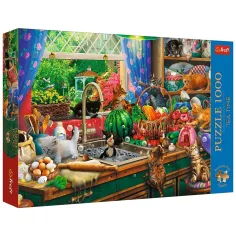 Puzzle premium da 1000 pezzi dei gattini birichini Tea Time - Trefl