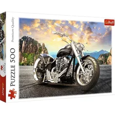 Puzzle premium da 500 pezzi della moto Chopper nera - Trefl