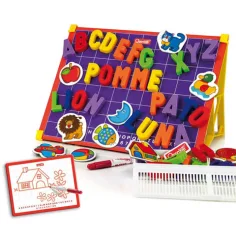 Quercetti: Tavola magnetica con lettere maiuscole 48 pezzi + supporto immagine 2