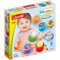 Quercetti: Momy Soft set di 8 blocchi morbidi sensoriali con luce e suono