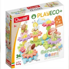 Quercetti: PlayEco+ Garden Gears gioco di costruzione con ingranaggi da 34 pezzi