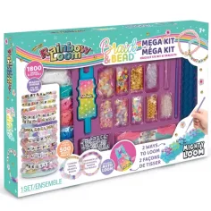 Rainbow Loom: Set di braccialetti in gomma gigante e perline