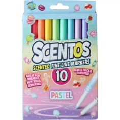 Scentos Profumati, penne a feltro a linea fine, colori pastello, 10 pz