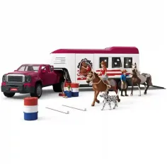 Schleich: Fuoristrada con rimorchio per cavalli e cavalli (42705) immagine 2