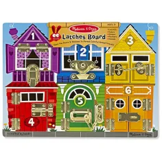Gioco di legno per lo sviluppo delle abilità con serrature e chiavistelli - Melissa & Doug