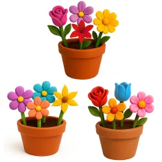 Set creativo per la creazione di fiori in pasta da modellare ad asciugatura all'aria, disponibile in diverse varianti 1 pz immagine 3