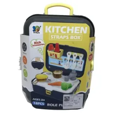 Set da cucina giocattolo in valigetta nera con accessori