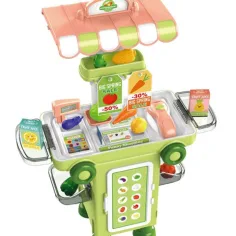 Set di giochi da supermercato con contenitore su ruote da 37 pezzi