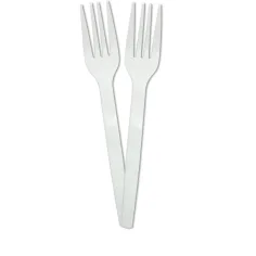 Set di 10 forchette bianche riutilizzabili