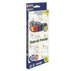 Set di matite colorate in legno 12 pezzi