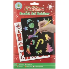 Set di 4 fogli di grattugia arcobaleno A5 di Natale