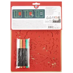 Set di decorazioni natalizie per finestre con 3 modelli, 4 pennarelli A4 immagine 2