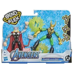 Set di figure Bend and Flex Thor vs. Loki degli Avengers - Hasbro