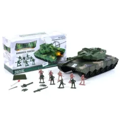 Set di gioco di carri armati con soldati e accessori di colore verde