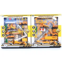 Set di giochi per l'edilizia con macchine e accessori in due varianti