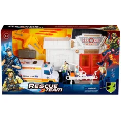 Gioco di squadra di soccorso con figurine