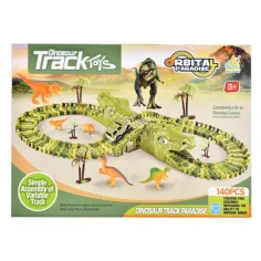 Set di gioco Dino Park con auto giocattolo, dinosauri 140 pezzi