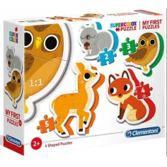 Set di puzzle a forma 4 in 1 animali della foresta - Clementoni