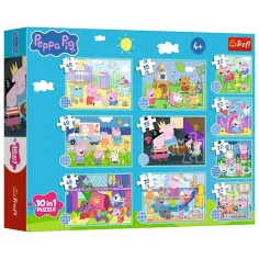 Set di puzzle Peppa Pig 10 in 1 - Trefl