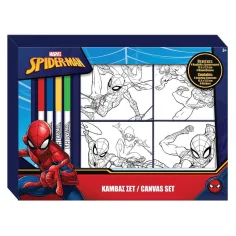 Set di tele da colorare di Spider-Man con 4 pennarelli