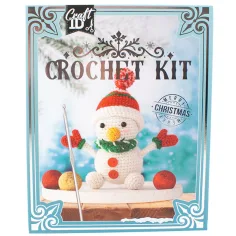 Set di uncinetto di Natale figura pupazzo di neve 16x9x18cm