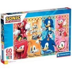 Sonic e amici puzzle maxi supercolor da 60 pezzi - Clementoni