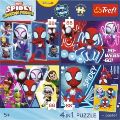 Spidey e i suoi amici - puzzle Premium Plus Kids da 4 x 88 pezzi - Trefl immagine 2