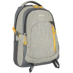 Spirit: Zaino scolastico grigio, giallo arrotondato 48x31x20cm