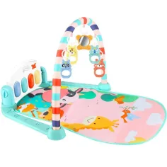 Baby Fitness tappeto da gioco con motivo animale calpestabile con pianoforte e effetti sonori