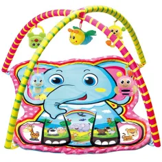 Tappeto da gioco baby con elefanti e animali di peluche 72x65x47cm