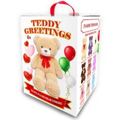 Teddy Greetings: Snow Wishes orso di peluche bianco in scatola regalo 120cm immagine 2