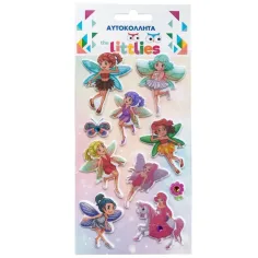 The Littlies: Set di adesivi 3D puffi delle fate su foglio 10x22cm