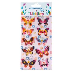 The Littlies: Set di adesivi 3D puffi a forma di farfalla su foglio 10x22cm