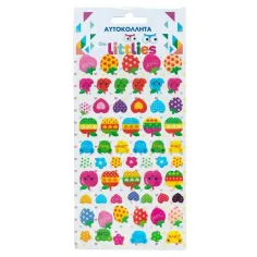 The Littlies: Carinissimi modelli a pois set di adesivi 3D puffi su foglio 10x22cm