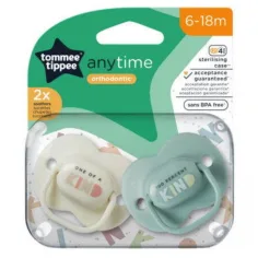 Tommee Tippee: Set di succhietti con regolatore AnyTime da 2 pezzi (6-18 mesi)