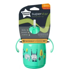 Tommee Tippee: Superstar Verde Bicchiere con Cannuccia per Apprendimento 300ml