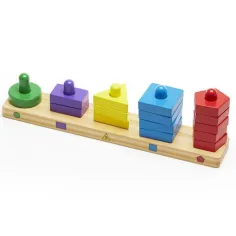 Torre di costruzione formante in legno per lo sviluppo delle abilità - Melissa & Doug immagine 2