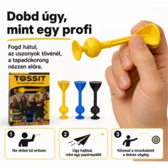 Tossit Starter Pack blu-giallo gioco da tavolo con dardi a ventosa in silicone immagine 4