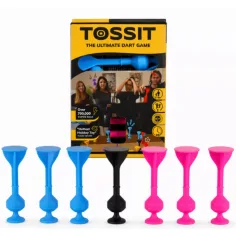 Tossit Starter Pack — gioco di freccette con ventose in silicone rosa e azzurro immagine 1