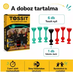 Tossit Starter Pack dart da tavolo in silicone rosso-turchese con dischi adesivi immagine 2